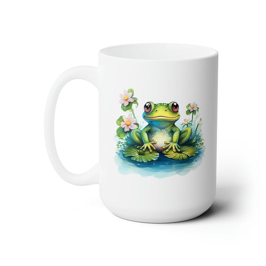 Ribbit Ribbit - Watercolor Frogs - Ceramic Mug 15oz