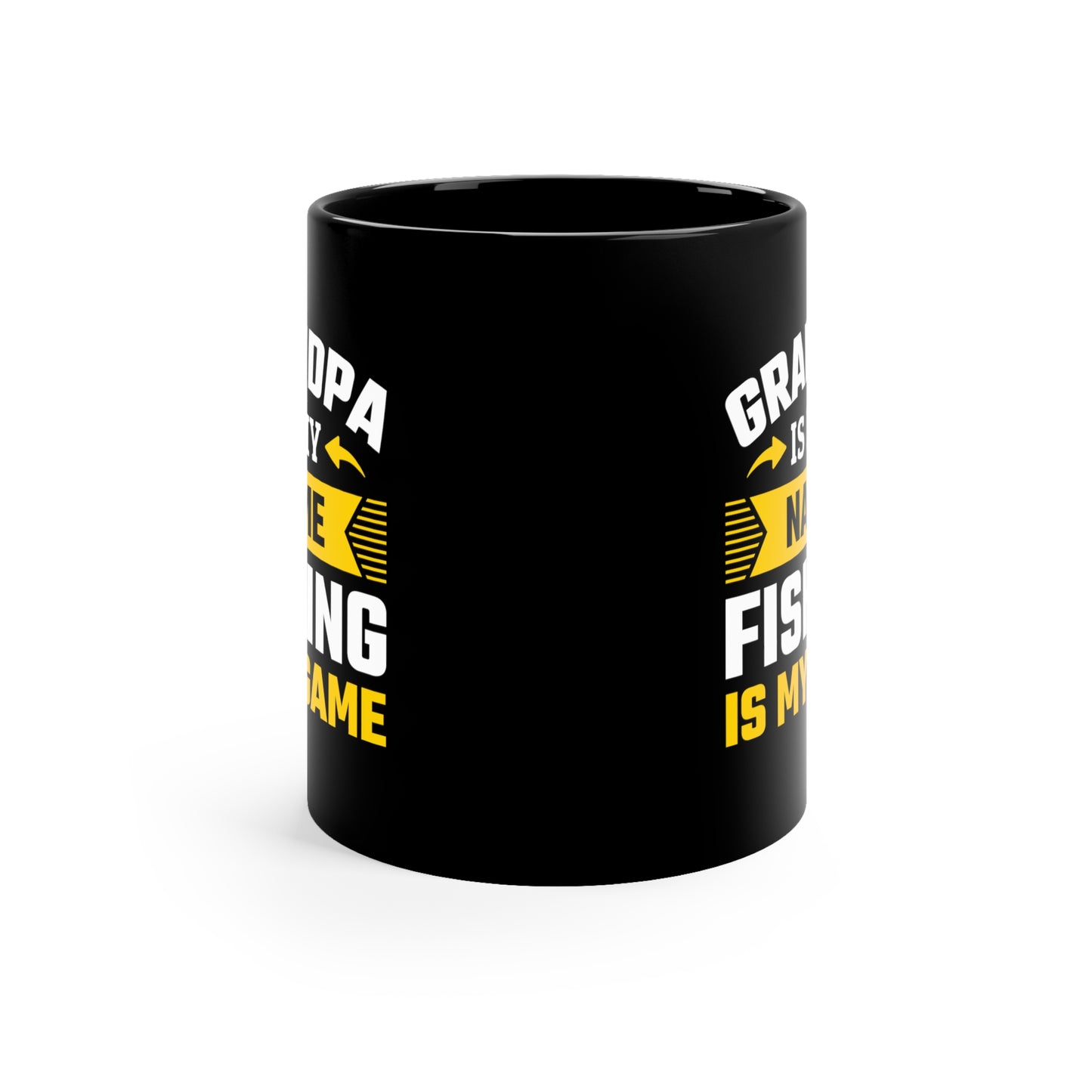 Grandpa Fishing - 11oz Black Mug