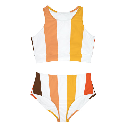 Retro Sunrays - Sporty Bikini Set (AOP)