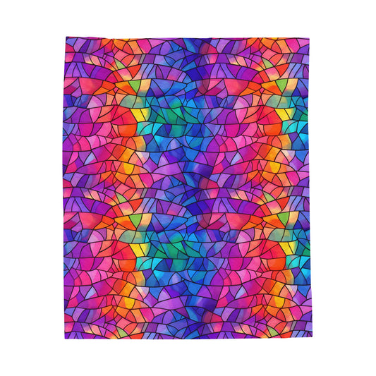 Stained Glass - Velveteen Plush Blanket