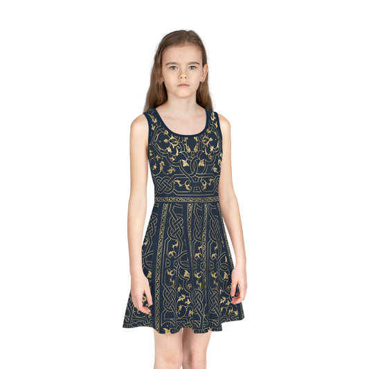 Blue Book Cover - Girls' Sleeveless Sundress (AOP)