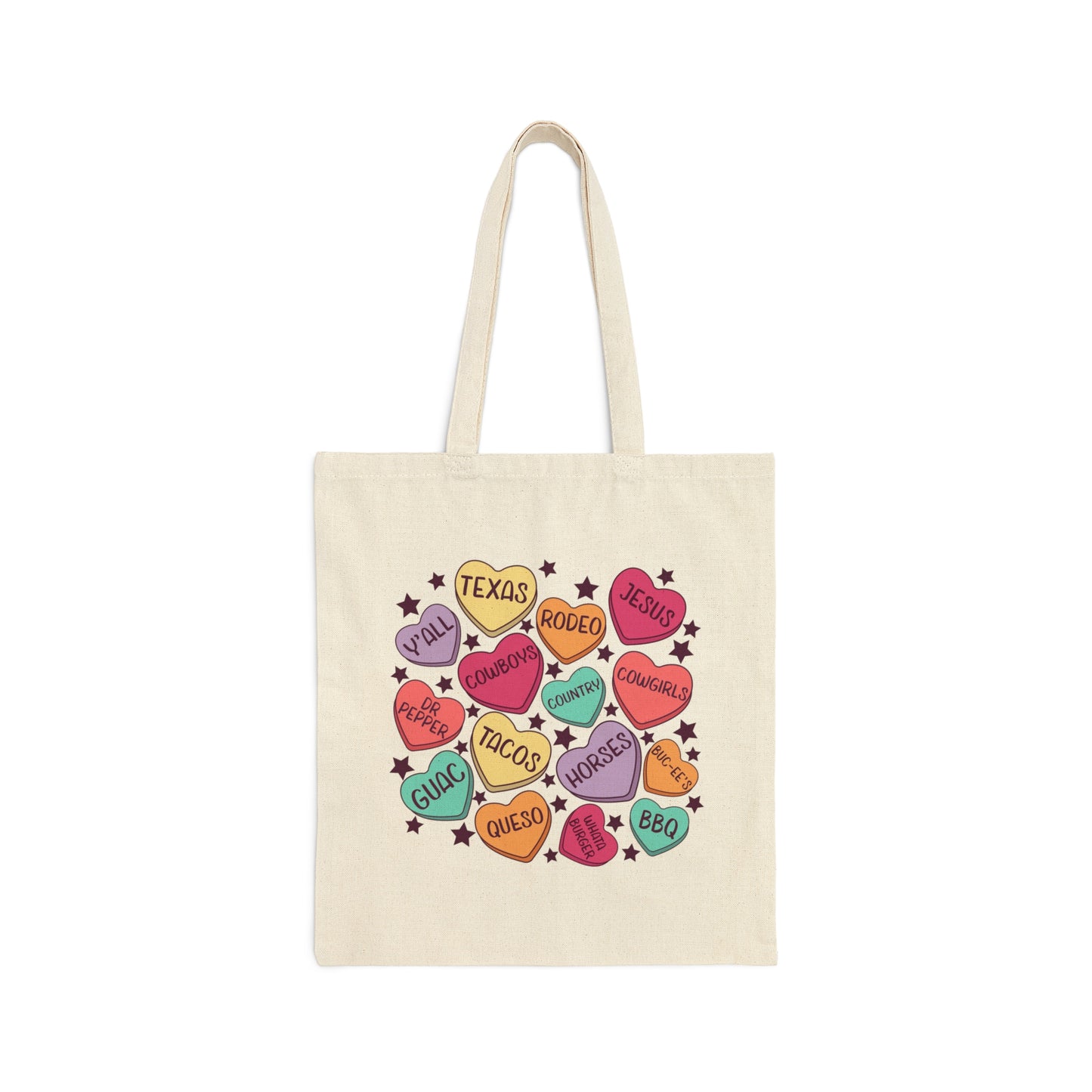 Texas Hearts - Cotton Canvas Tote Bag