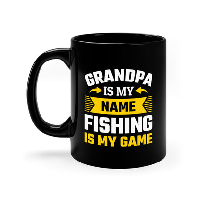 Grandpa Fishing - 11oz Black Mug