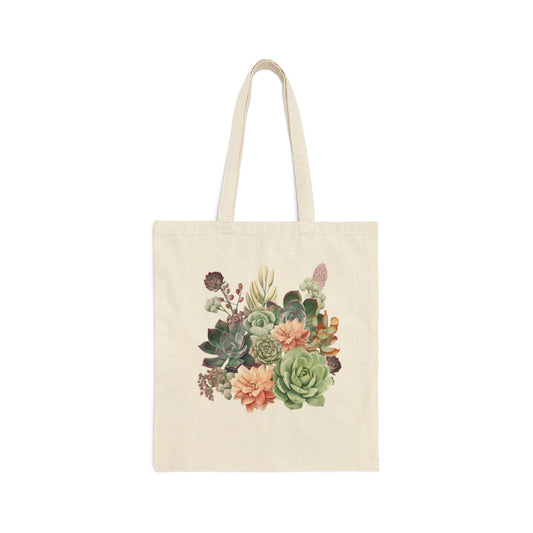 Succulents 2 - Cotton Canvas Tote Bag