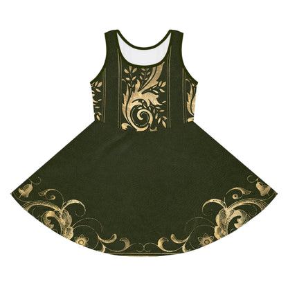 Green Book Cover - Girls' Sleeveless Sundress (AOP)