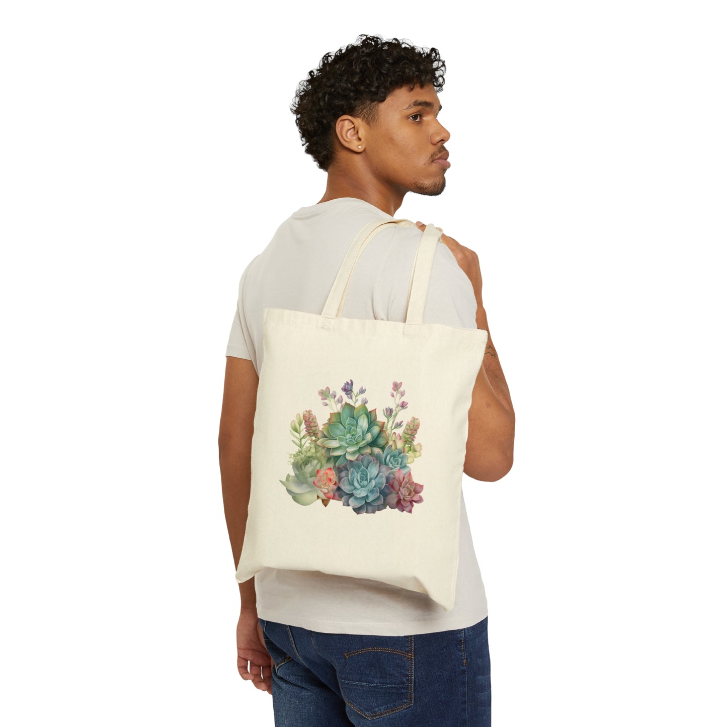 Succulents 4 - Cotton Canvas Tote Bag