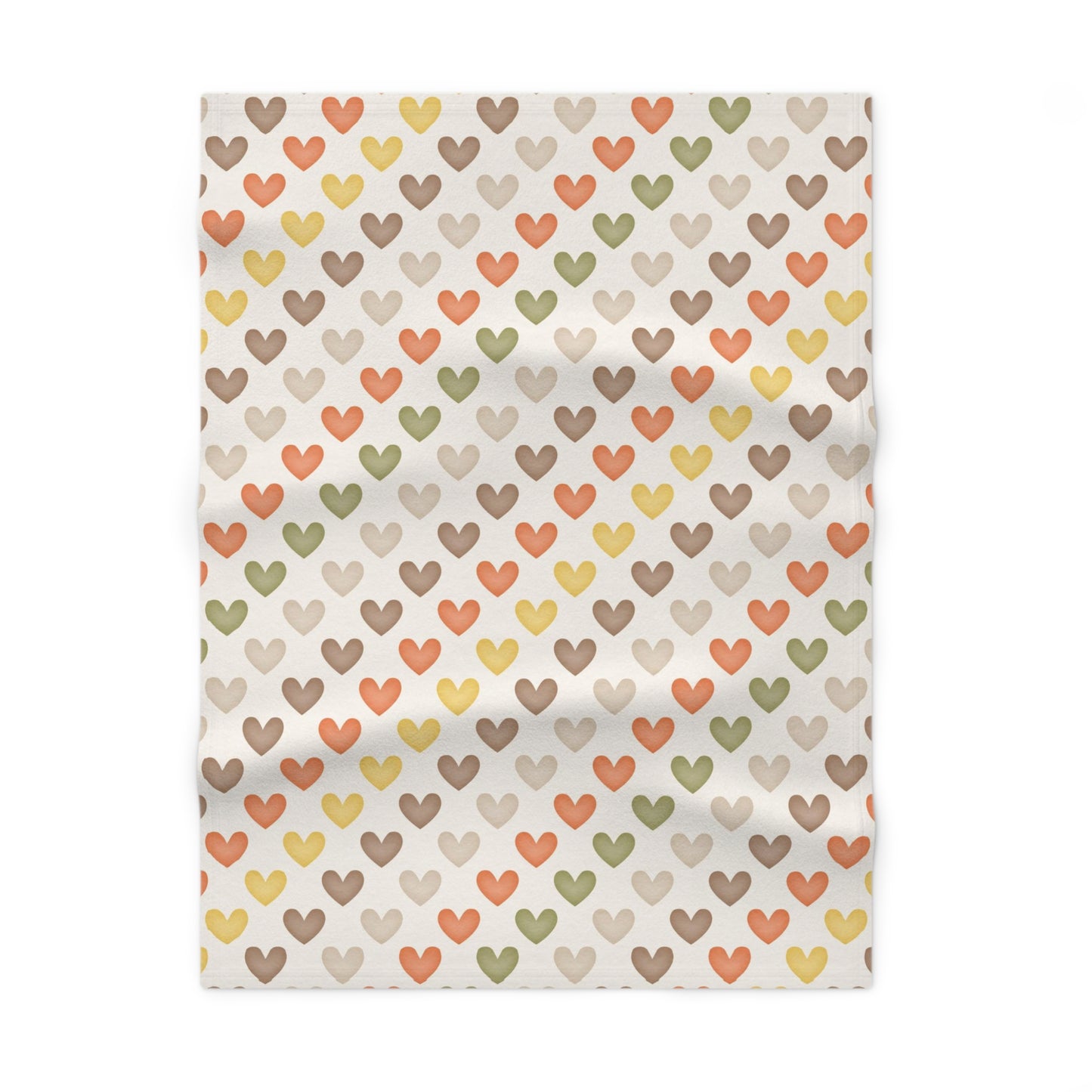 Neutral Hearts - Soft Fleece Baby Blanket