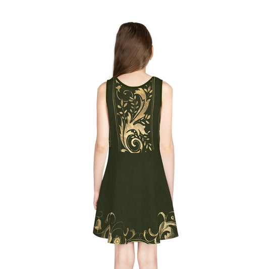 Green Book Cover - Girls' Sleeveless Sundress (AOP)