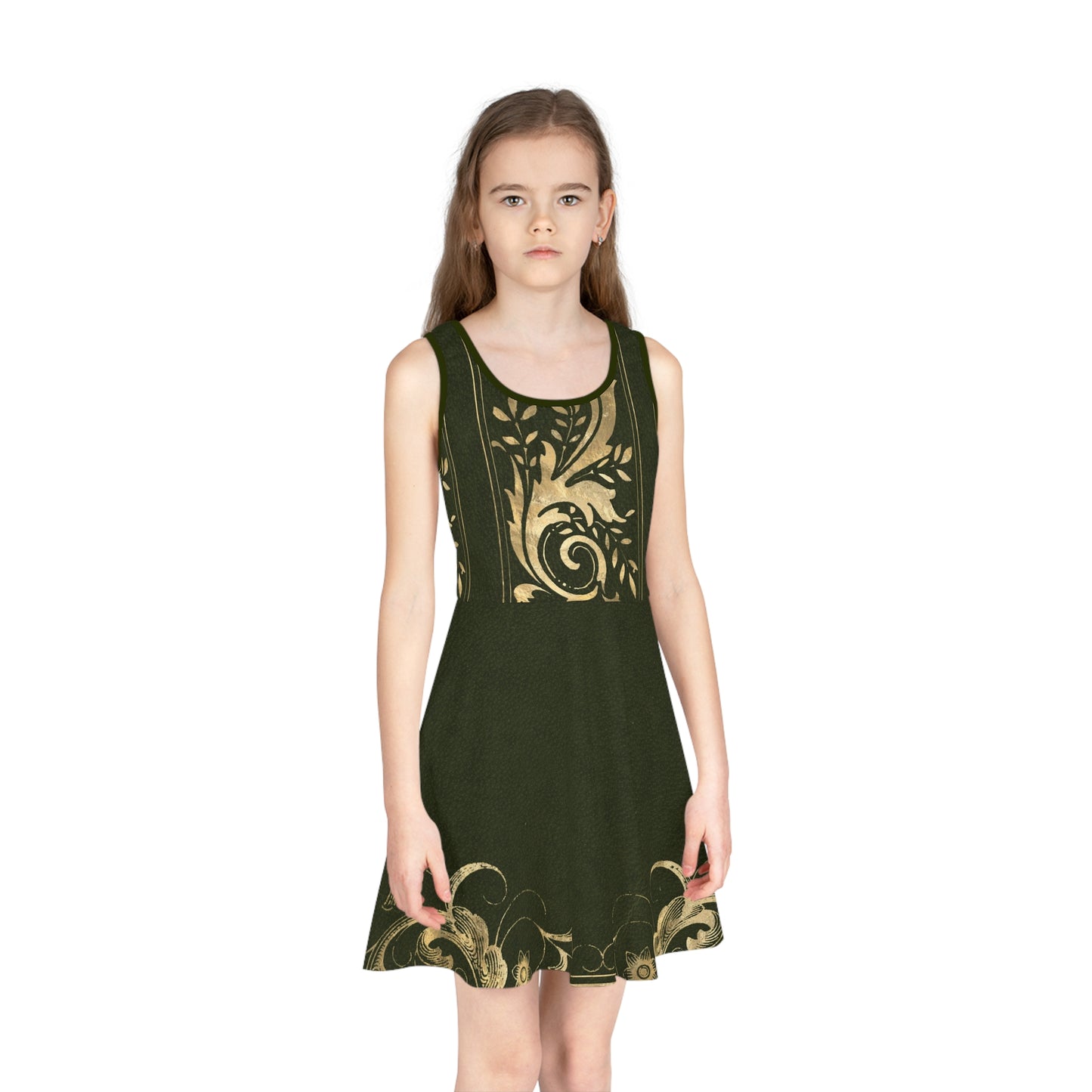 Green Book Cover - Girls' Sleeveless Sundress (AOP)