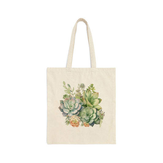 Succulents 1 - Cotton Canvas Tote Bag
