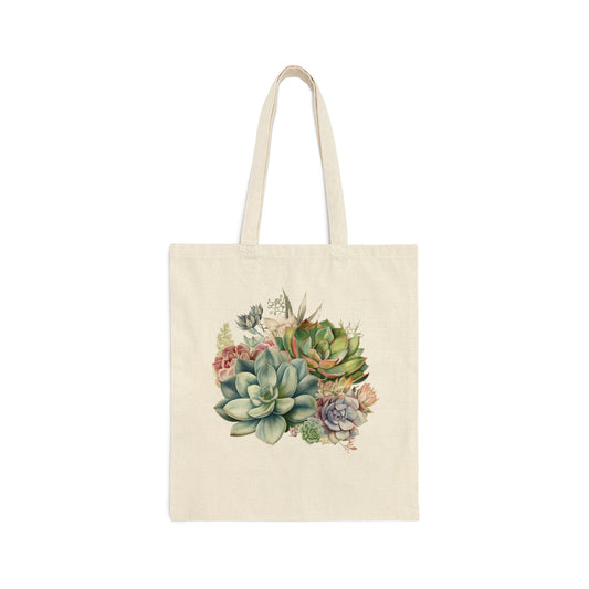 Succulents 3 - Cotton Canvas Tote Bag