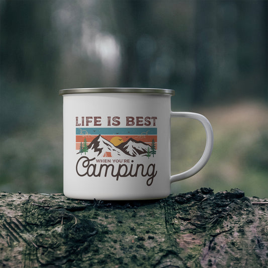 When Camping - Enamel Camping Mug