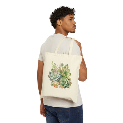 Succulents 1 - Cotton Canvas Tote Bag